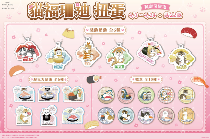 藏壽司x mofusand 推出限定扭蛋